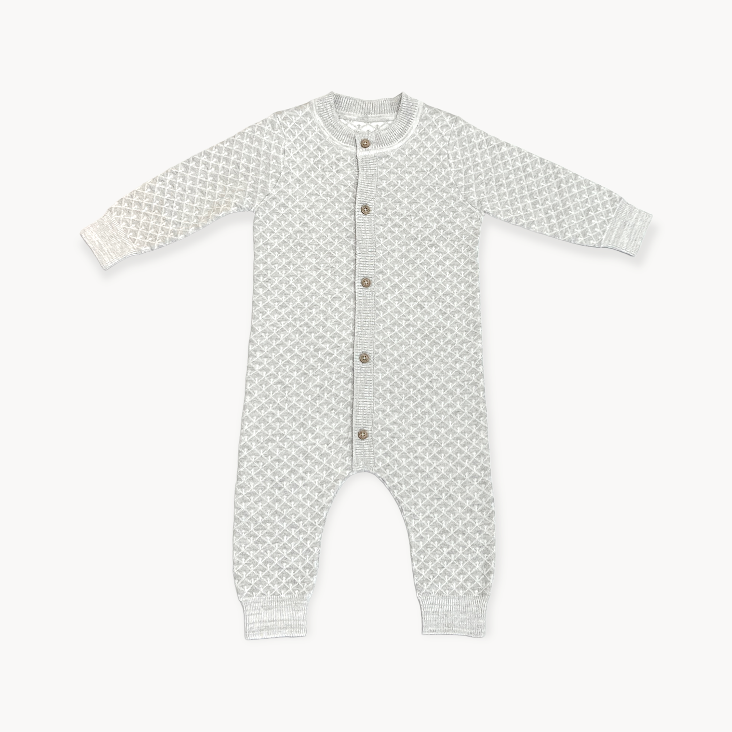Milan Lux Jacquard Knit Baby Jumpsuit+Hat+Bootie