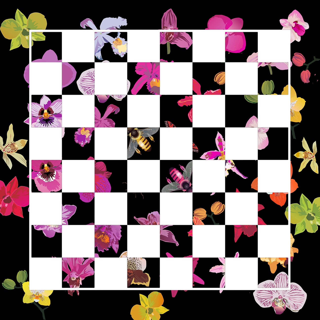 Precise Orchid Noir Acrylic Chess Set