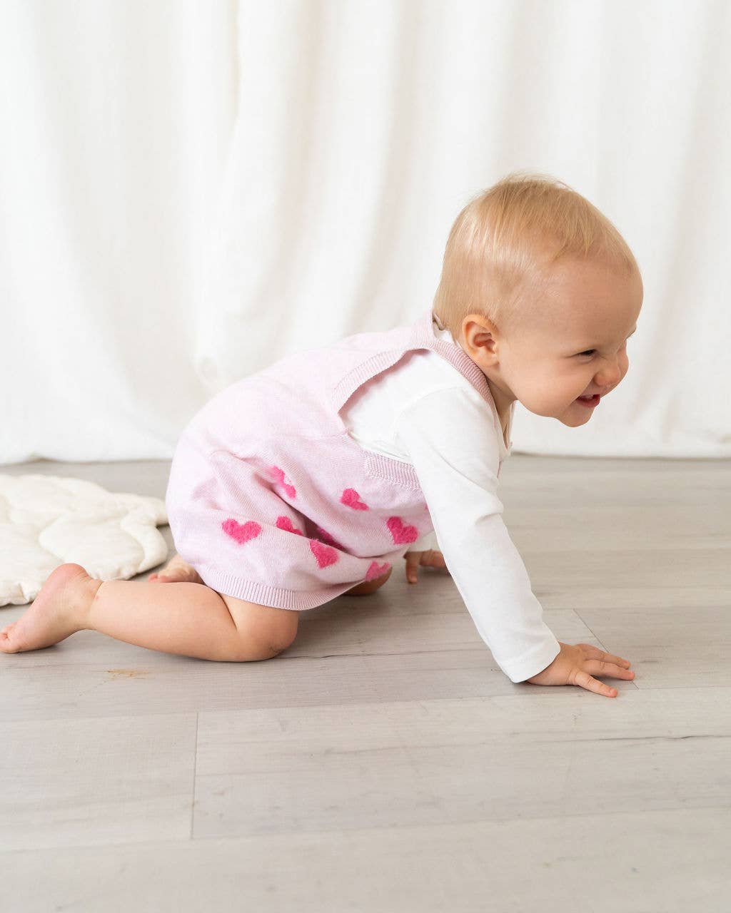 Fuzzy Hearts 3D Tunic Baby Knit Dress Set