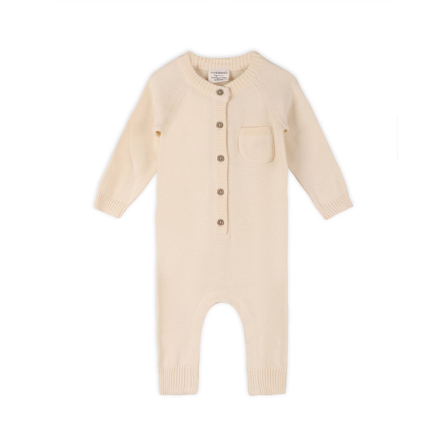 Milan Sweater Knit Button Baby Jumpsuit (Organic Cotton)
