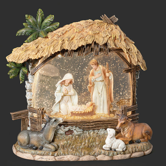 Holy Family With Animals in Stable