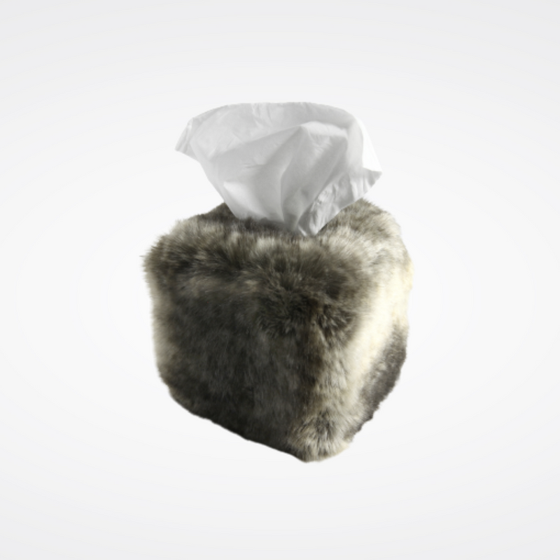 Evelyn Fur Tissue Box Cover
