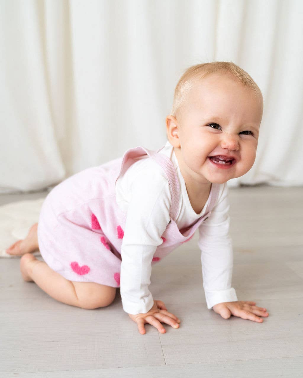 Fuzzy Hearts 3D Tunic Baby Knit Dress Set