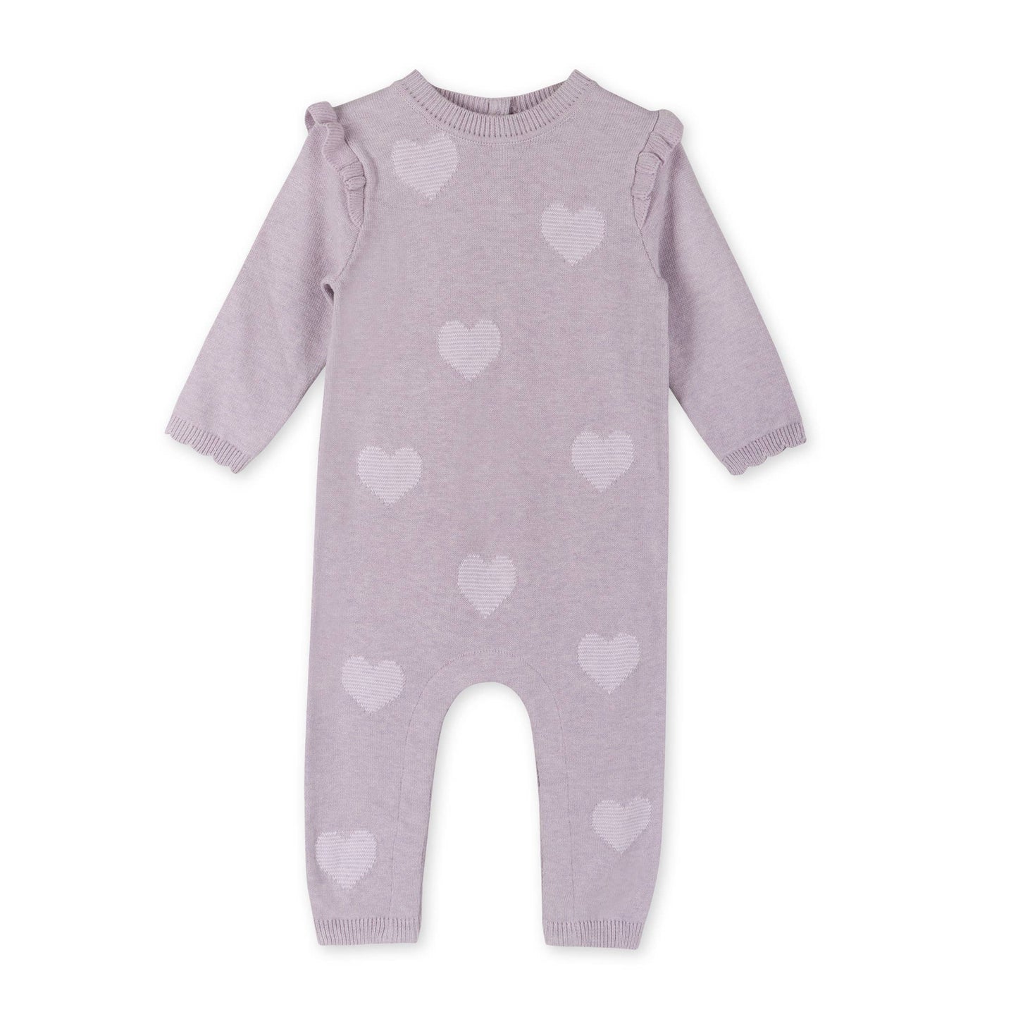Hearts Jacquard Knit Baby Jumpsuit (Organic Cotton)