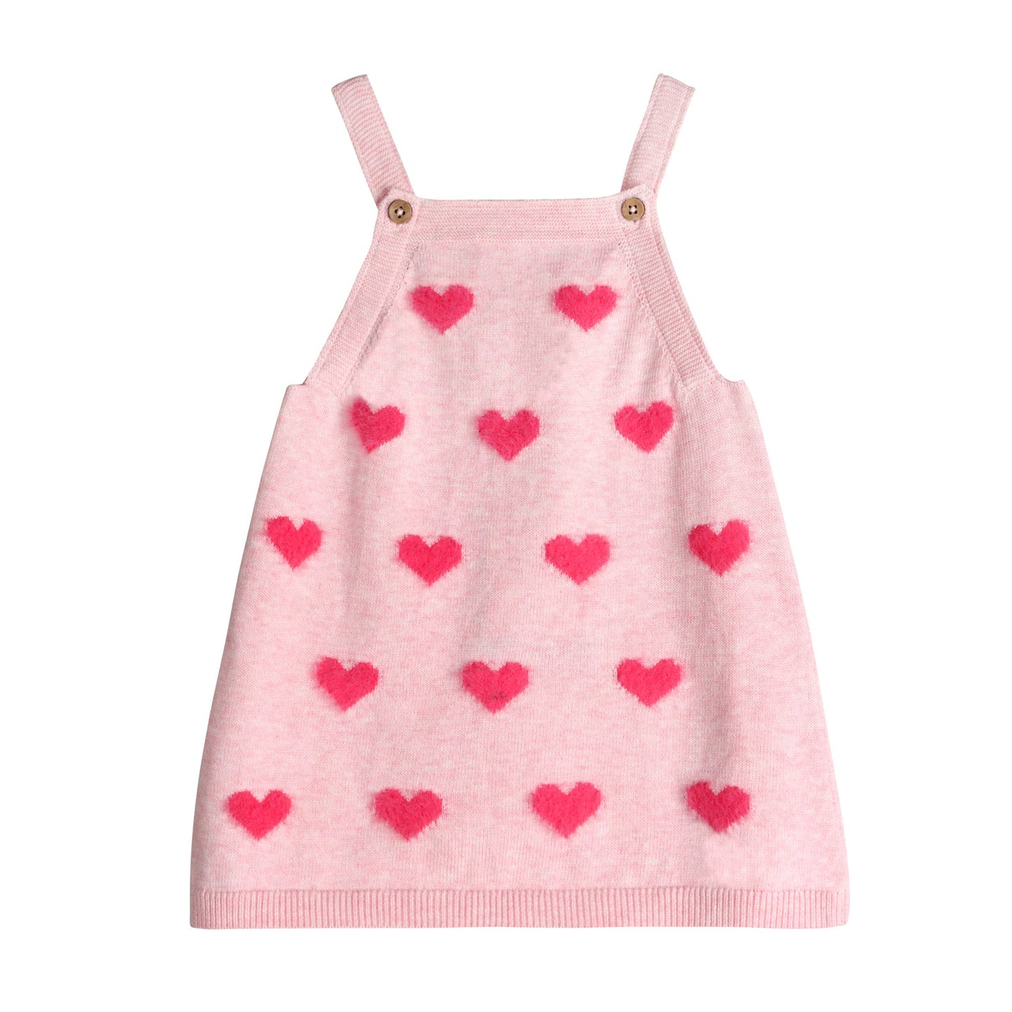 Fuzzy Hearts 3D Tunic Baby Knit Dress Set