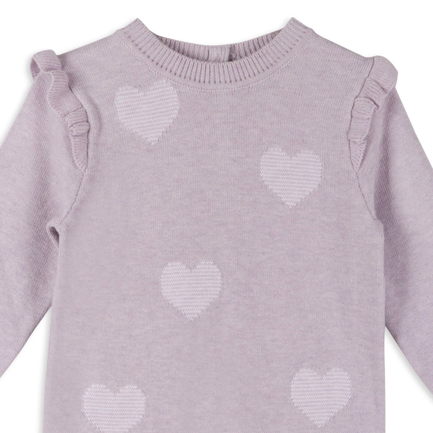 Hearts Jacquard Knit Baby Jumpsuit (Organic Cotton)