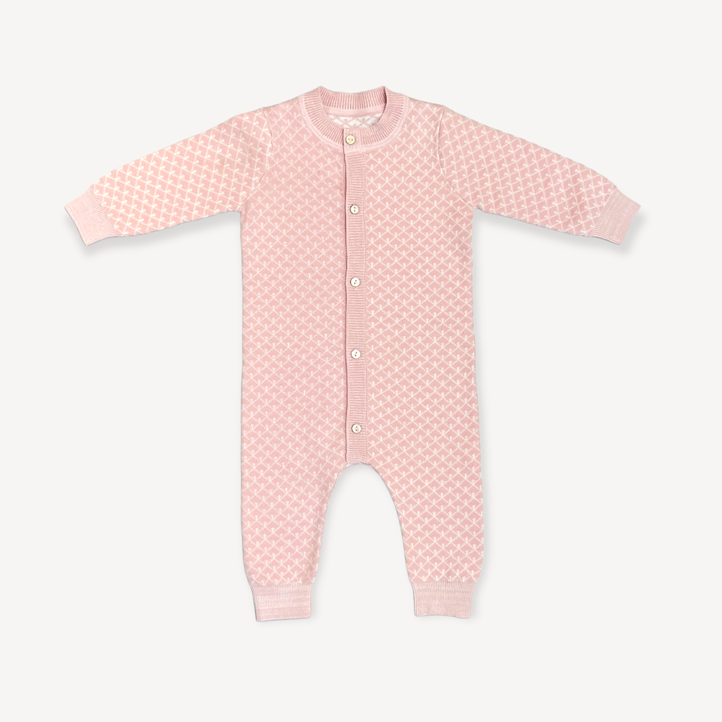 Milan Lux Jacquard Knit Baby Jumpsuit+Hat+Bootie