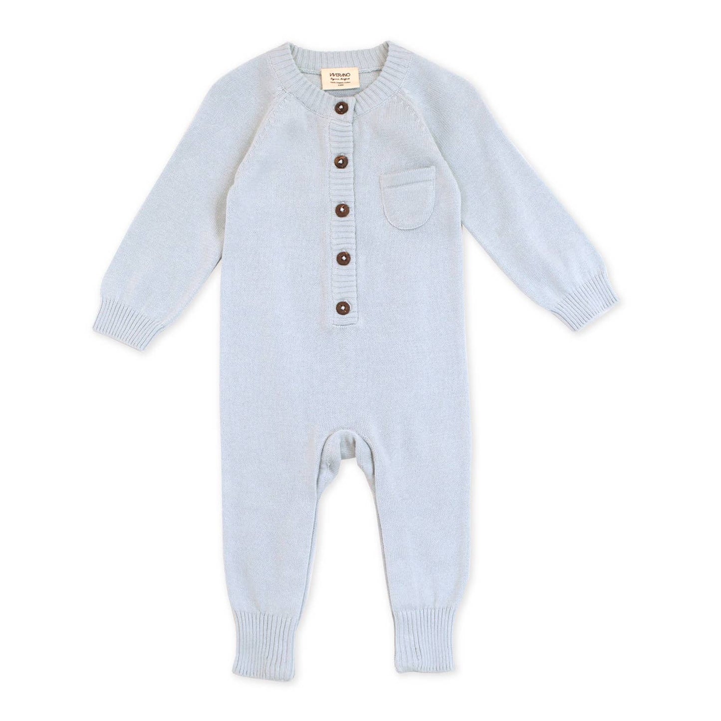 Milan Sweater Knit Button Baby Jumpsuit (Organic Cotton)
