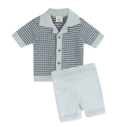 Miles Wave Textured Baby Shirt & Shorts Set (Organic)
