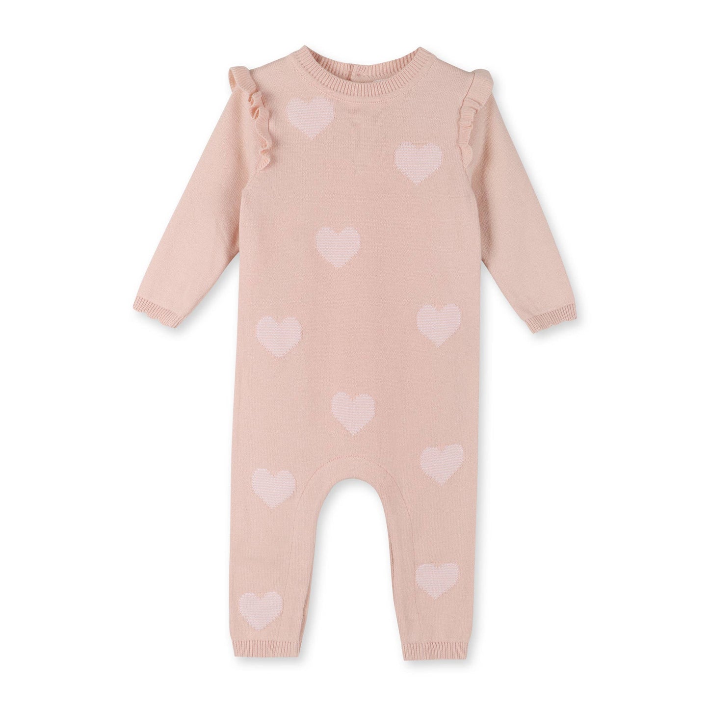 Hearts Jacquard Knit Baby Jumpsuit (Organic Cotton)