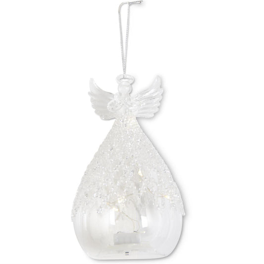 6.25: Clear Glass Lattic Beaded Angel