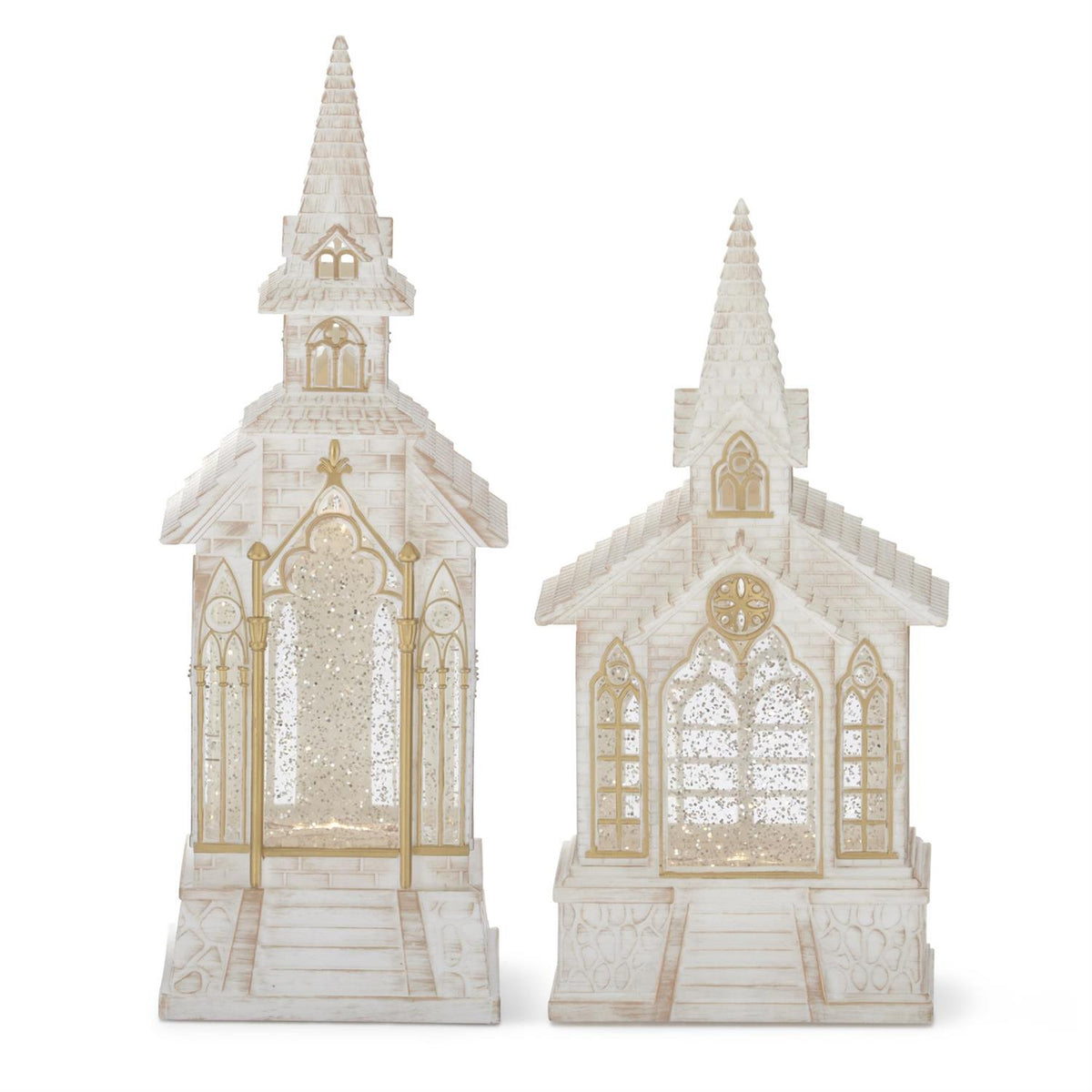 Gold Trim Water Spinning Church