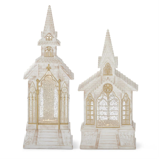 Gold Trim Water Spinning Church