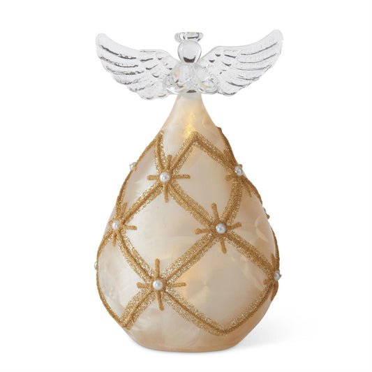 6.5" Gold & Pearl Angel Praying
