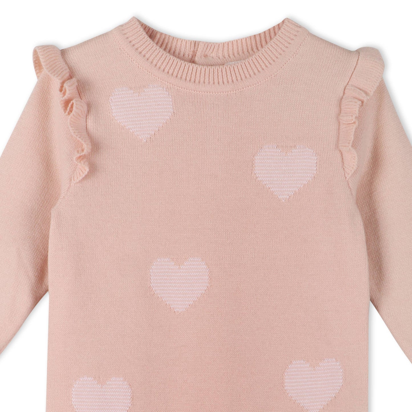 Hearts Jacquard Knit Baby Jumpsuit (Organic Cotton)