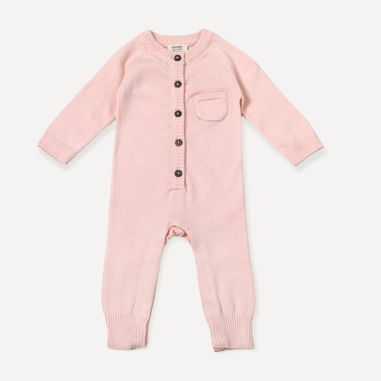 Milan Sweater Knit Button Baby Jumpsuit (Organic Cotton)
