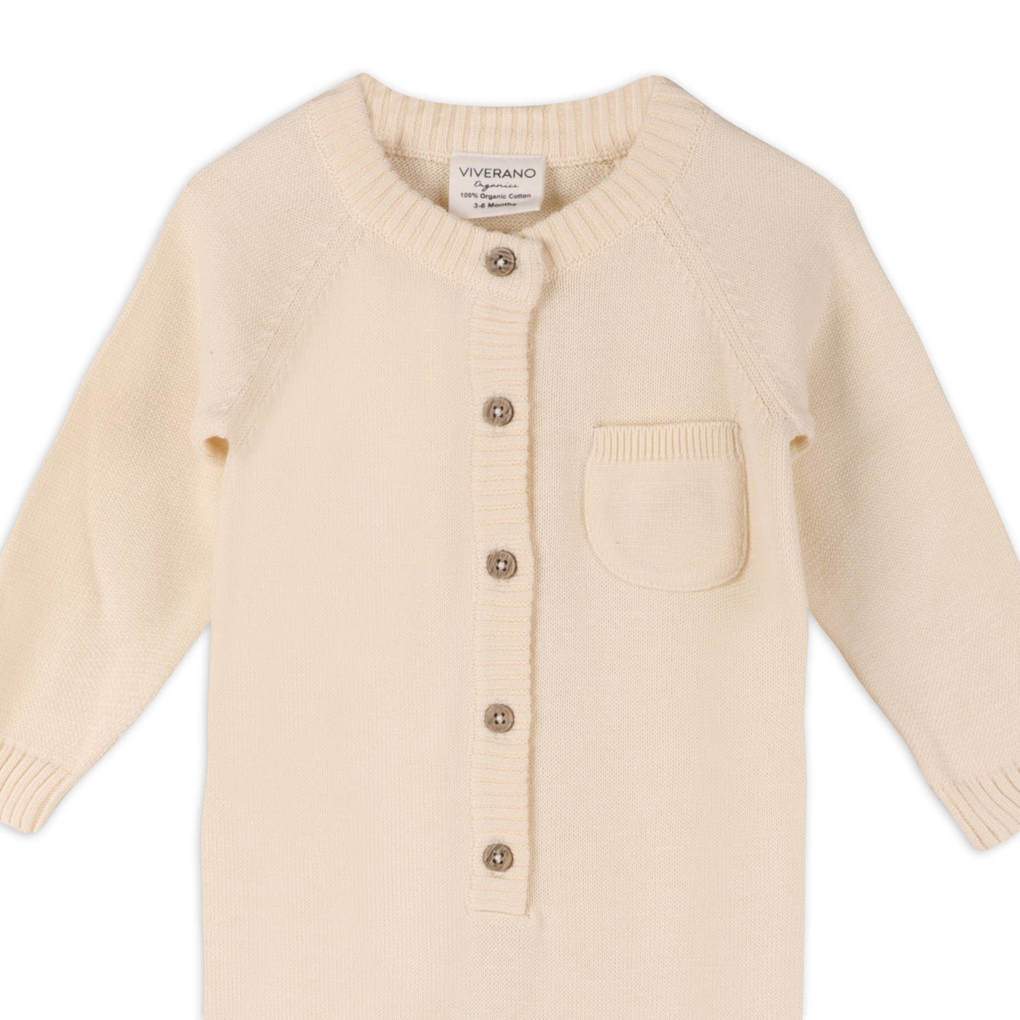 Milan Sweater Knit Button Baby Jumpsuit (Organic Cotton)