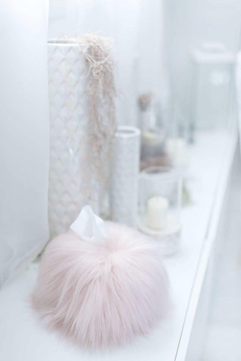 Evelyn Fur Tissue Box Cover