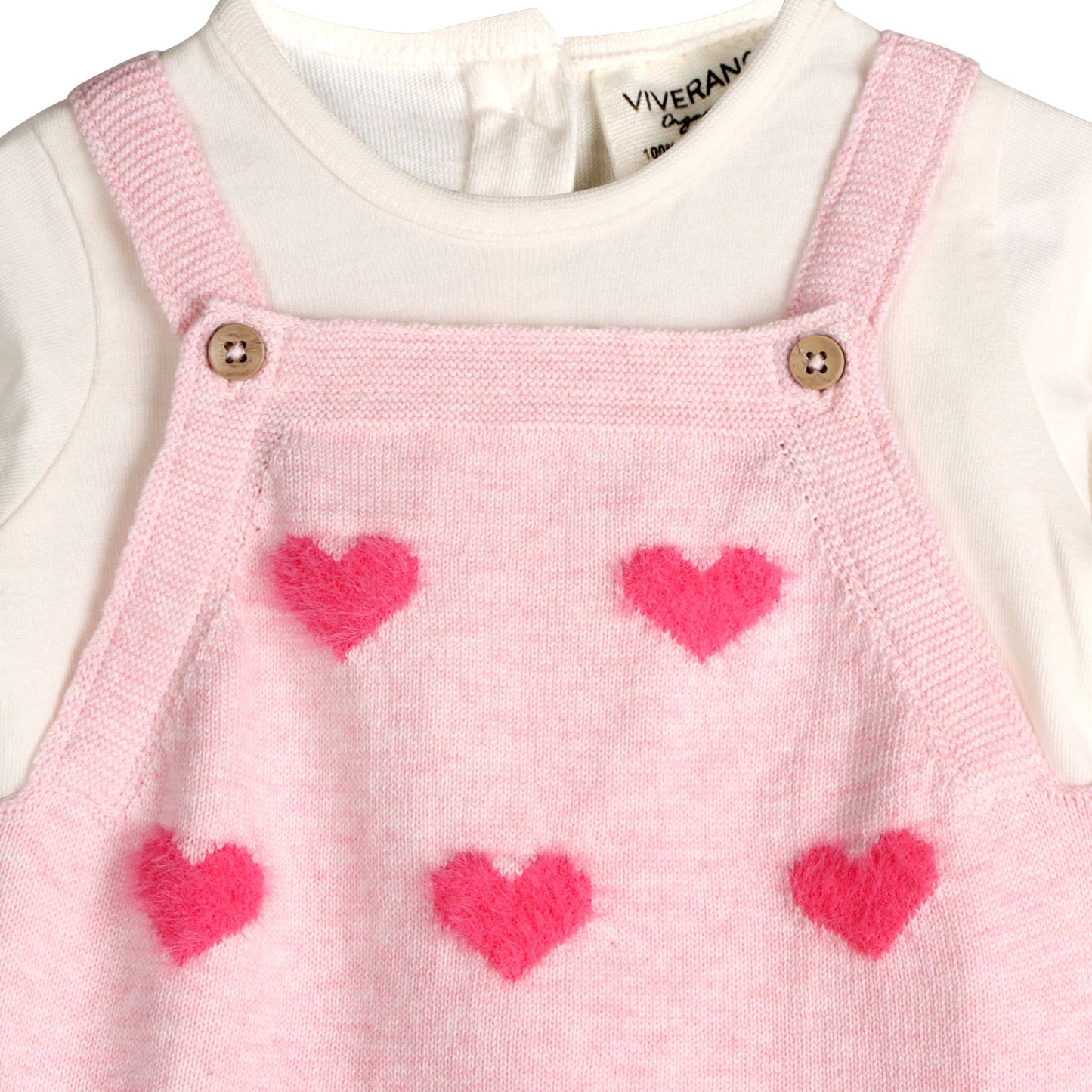 Fuzzy Hearts 3D Tunic Baby Knit Dress Set