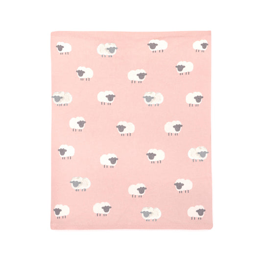 Wooly Lamb 3D - Organic Cotton Jacquard Knit Baby Blanket