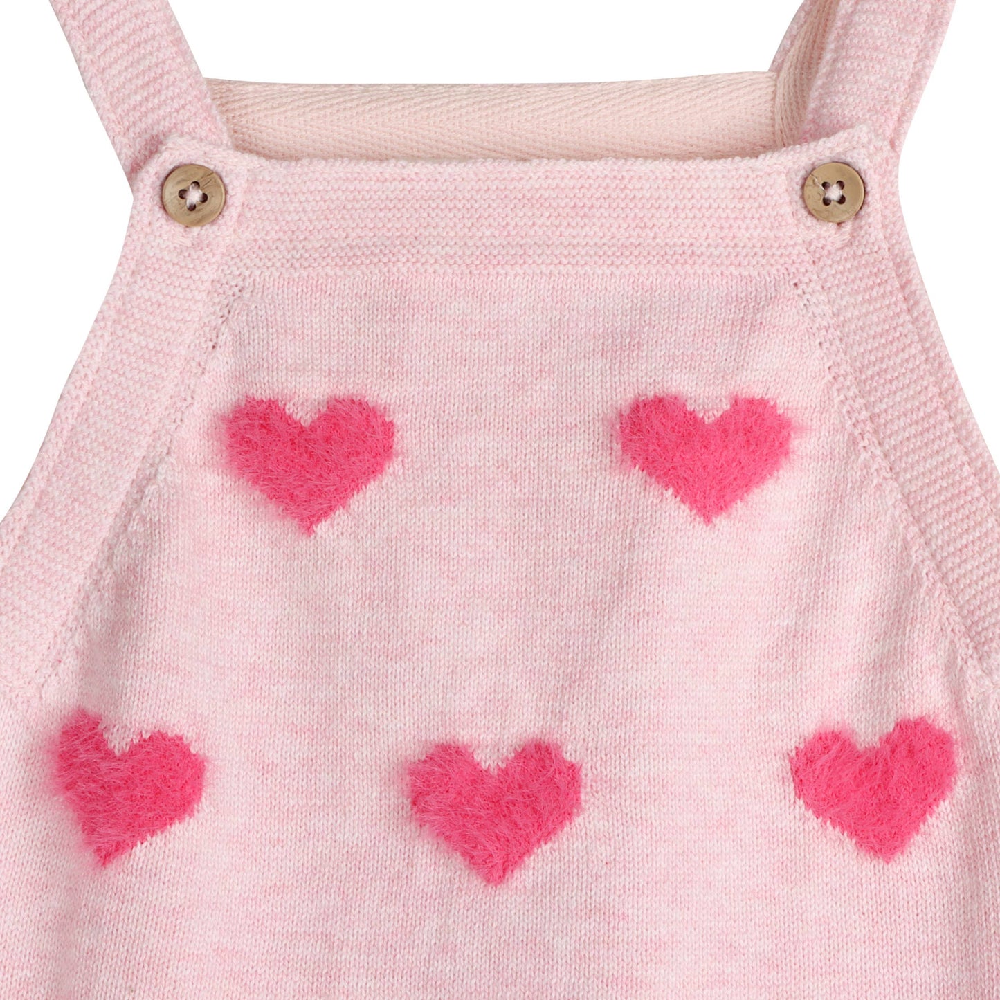 Fuzzy Hearts 3D Tunic Baby Knit Dress Set