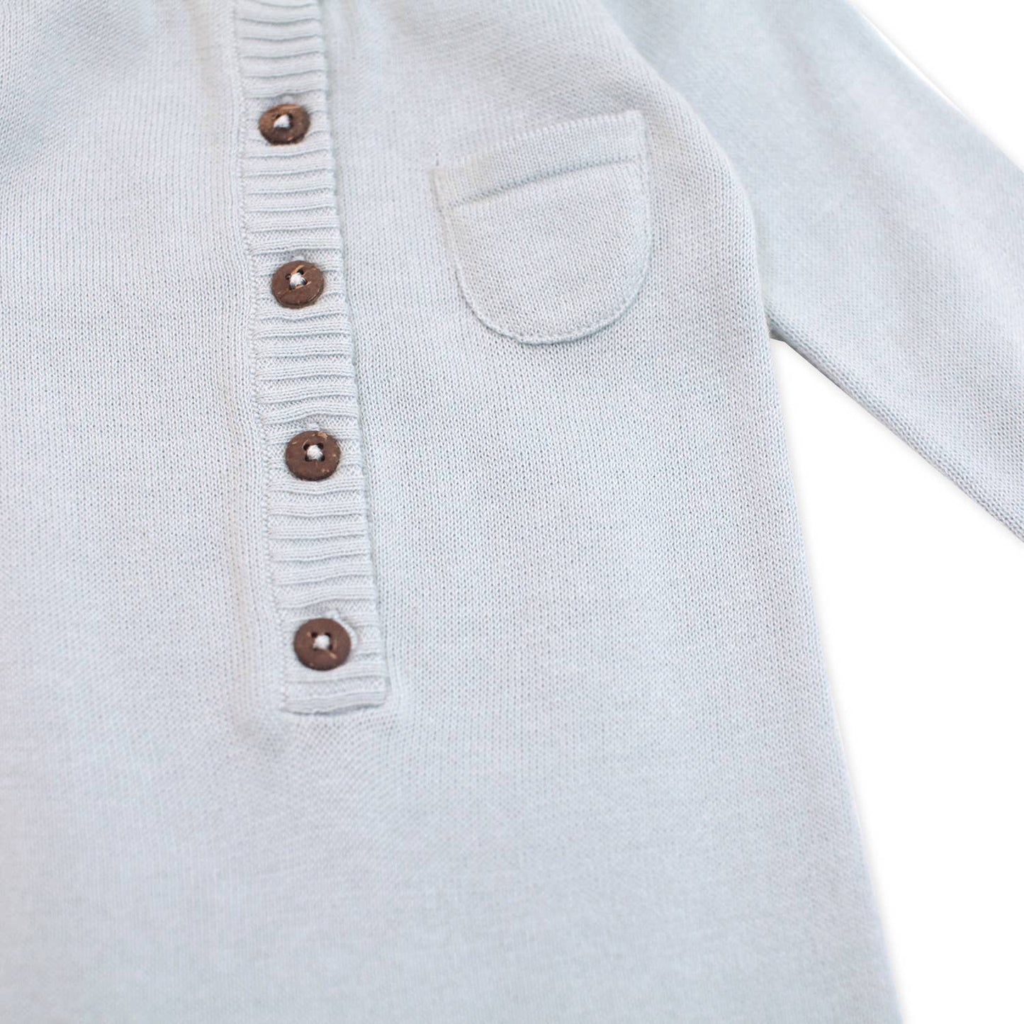 Milan Sweater Knit Button Baby Jumpsuit (Organic Cotton)