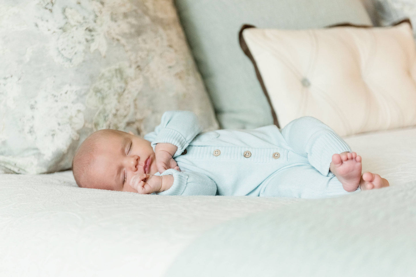 Milan Sweater Knit Button Baby Jumpsuit (Organic Cotton)