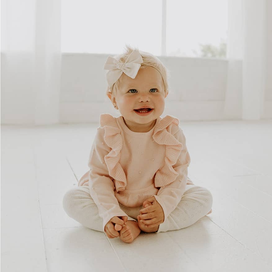 Pointelle Knit Stretch Baby Leggings Pants