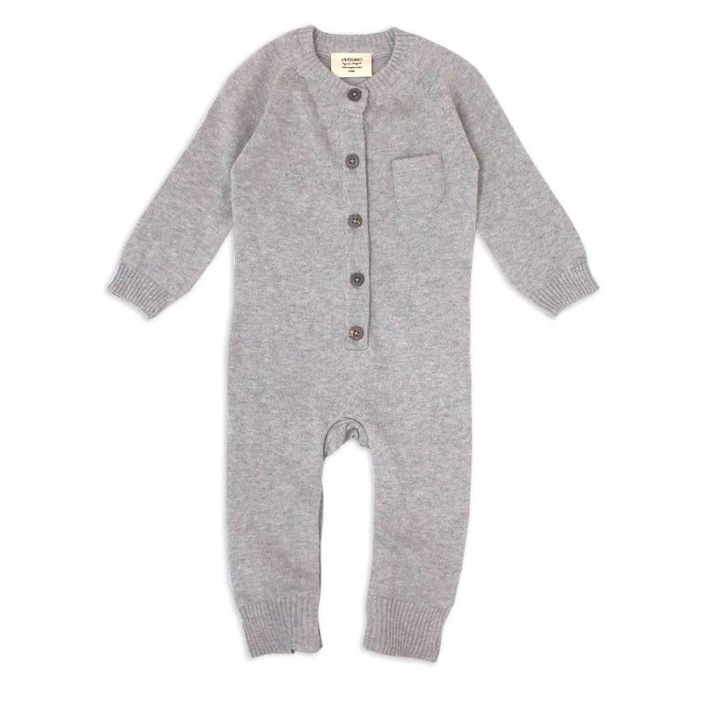 Milan Sweater Knit Button Baby Jumpsuit (Organic Cotton)