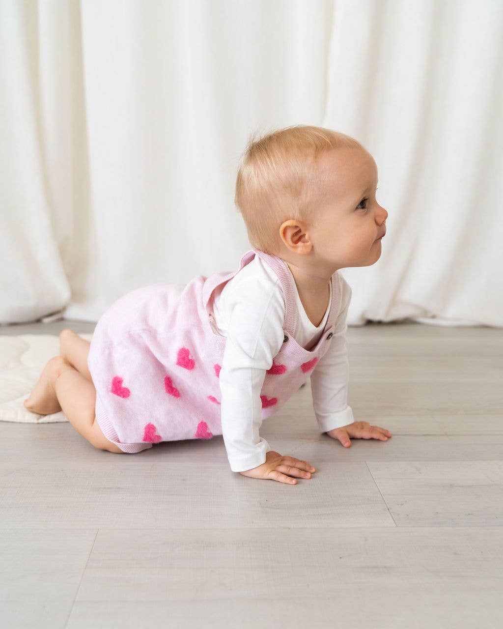 Fuzzy Hearts 3D Tunic Baby Knit Dress Set