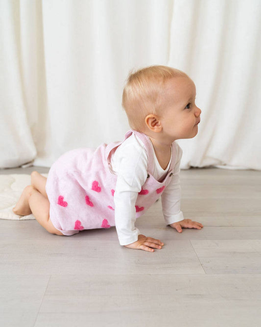 Fuzzy Hearts 3D Tunic Baby Knit Dress Set