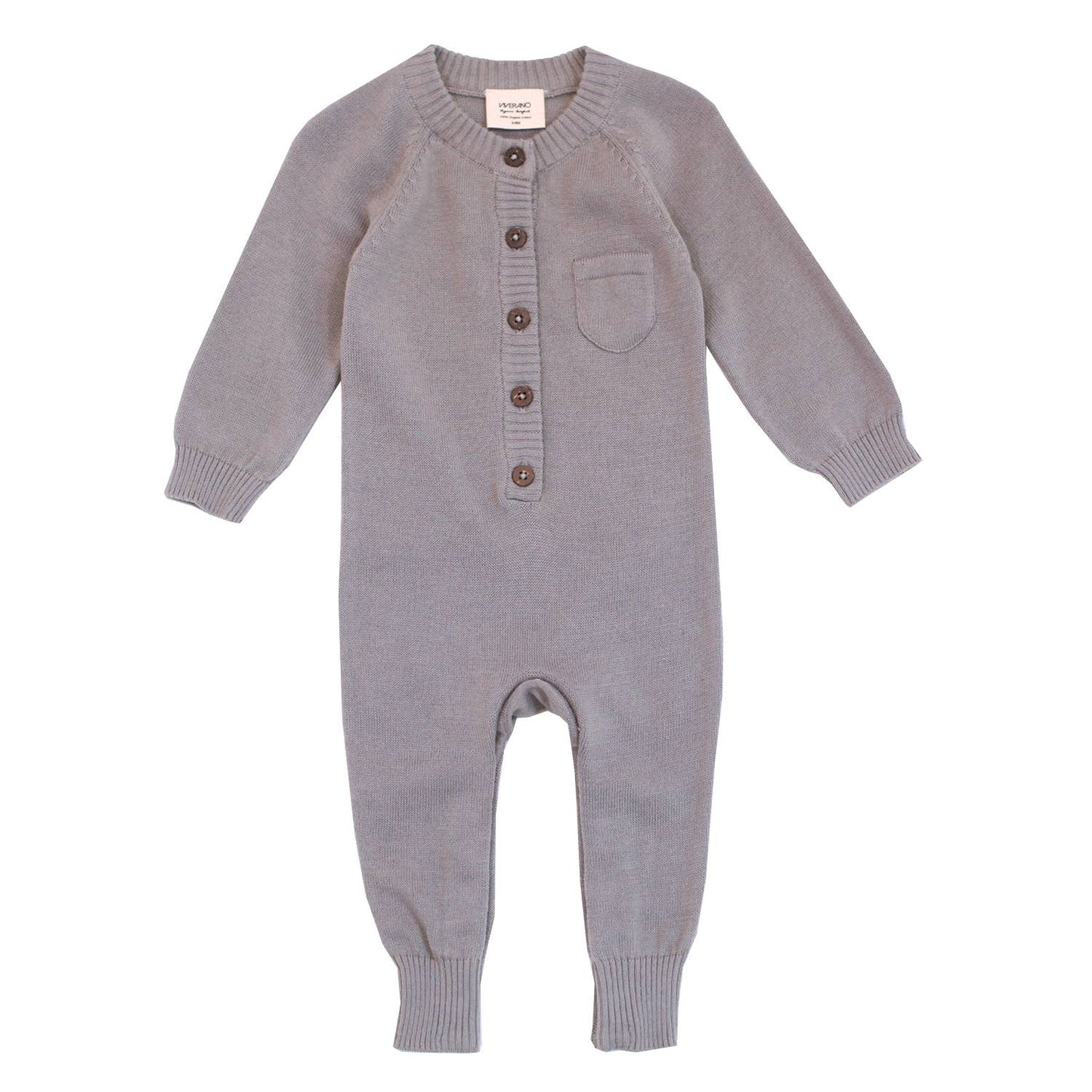 Milan Sweater Knit Button Baby Jumpsuit (Organic Cotton)