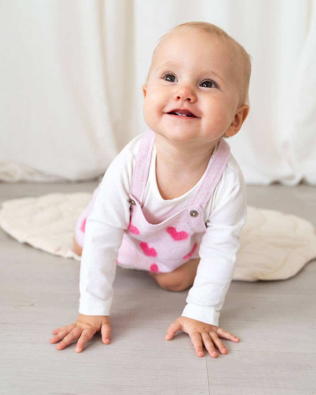Fuzzy Hearts 3D Tunic Baby Knit Dress Set
