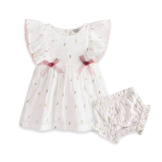 Sylvie Flower Baby Dress + Bloomer (Organic)