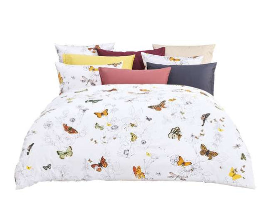 Christian Fischbacher Papillon King Duvet and 2 King Zipper Case Shams Set
